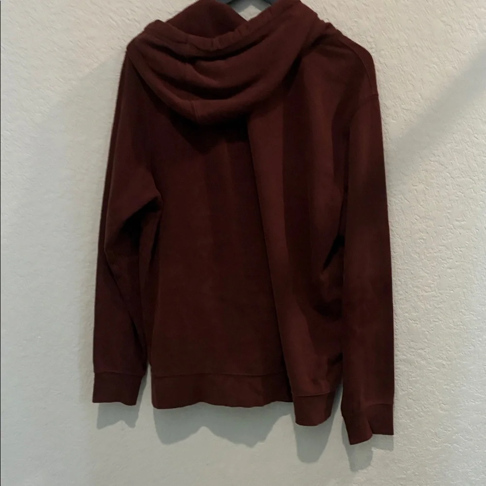 The North Face Deep Maroon Pullover Hoodie with White Logo SIZE L